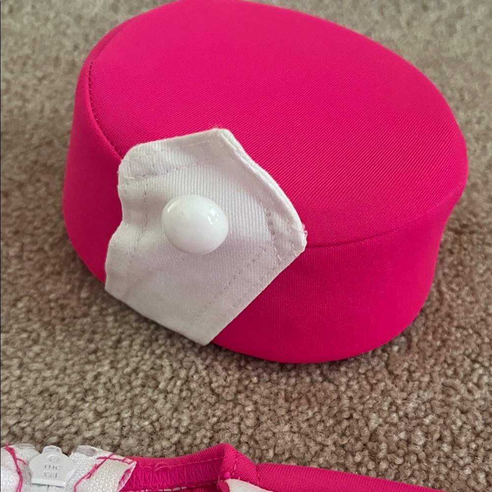Weissman Pink & White Girls Costume - Flight Attendant - size MC approx 8-10 - Picture 6 of 10